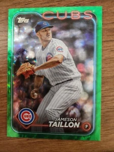 2024 Topps Series 1 - Jameson Taillon Chicago Cubs #182 Green Crackle Foil /499 - Picture 1 of 4