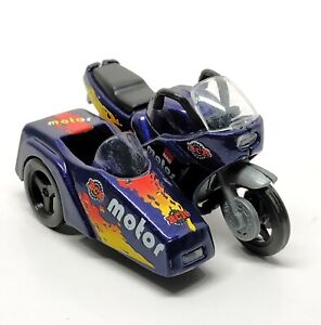 Majorette Motorcycle with Sidecar Vintage 1997 Blue 7300 Series 1/43 (3 inches)