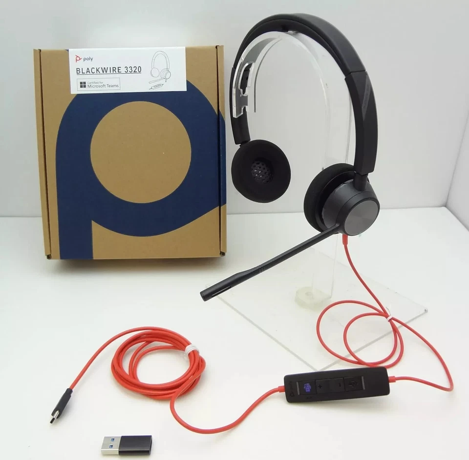 POLY Plantronics Blackwire BW3320-M Stereo USB-C & USB-A PC Headset HP 76J19AA - Image 1 of 1