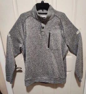 Sonoma Pullover Sweater Gray Fleece Size 2X Snap Collar - Picture 1 of 6
