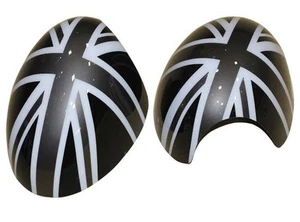 For MINI Cooper F54 F55 F60 2014-19 Black Union Jack Side Mirror Cover W/O Light - Picture 1 of 6