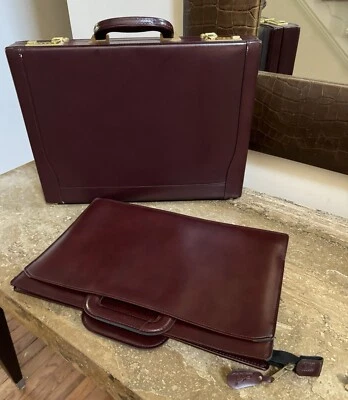 Excecutive Genuine Leather Attaché Briefcase Brass Combination Lock & Hazel Case - Image 1 of 4