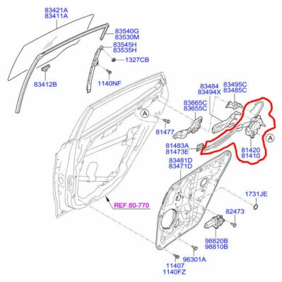 Actuador de pestillo de cerradura de puerta trasera/izquierda OEM 81410-3X100 para Hyundai Elantra 2011~2016 Foto 1 de 3