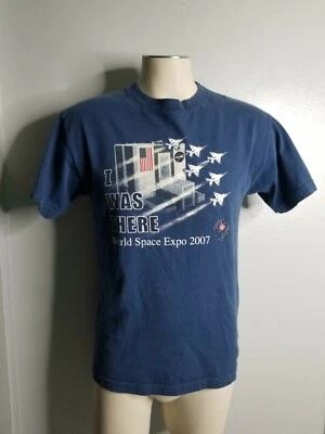Retro Mens M Kennedy Space Center World Space Expo 2007 Navy Graphic T Shirt - Image 1 of 3