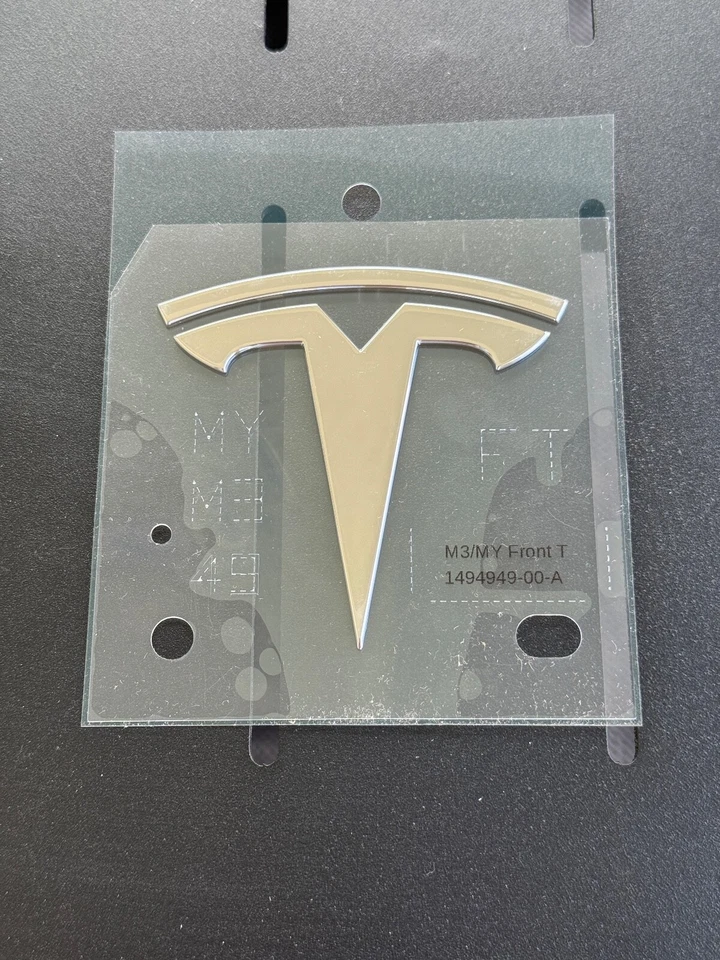 Tesla Model 3 Front Hood Emblem Gloss Black Frunk T Badge Logo OEM Upgrade
