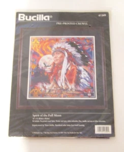 Kit de bordado crewel nativo americano Bucilla ""Spirit of the Full Moon"" 41349 - Imagen 1 de 3