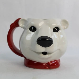 Coca-Cola Polar Bear Big Sipper Ceramic Mug Red White Collectible NWT - Picture 1 of 5