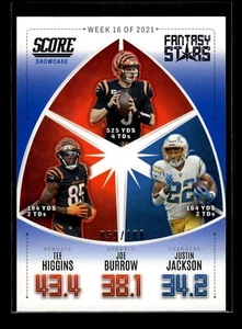 2022 Score Fantasy Stars SHOWCASE #FS16 Joe Burrow Justin Jackson T (NM+)(FTB) - Picture 1 of 2