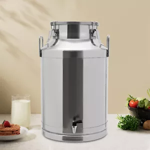 60L Stainless Steel Milk Jug Milk Can Sealed Milk Bucket Free-standing & Faucet - Picture 1 of 15