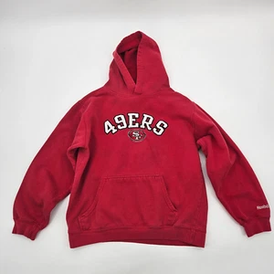 Vintage Reebok 49ERS Boys Hoodie Sweatshirt Size Large Red Pullover VTG NFL - Picture 1 of 14