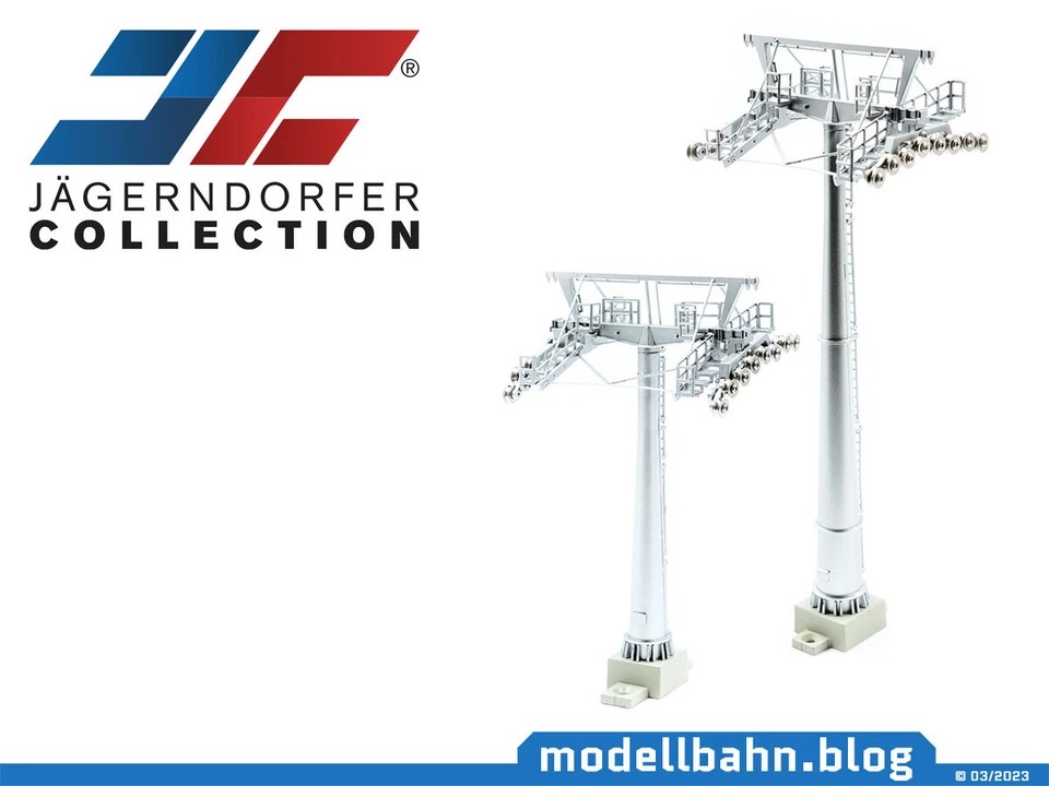 Jägerndorfer - 12cm/16cm Seilbahnstütze "Doppelmayr" H0 / 1:87 Seilbahn JC50400 - Bild 1 von 1