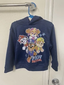 Nickelodeon Paw Patrol Hoodie - Boys Size 3 Navy Blue Lightweight Sweatshirt - Picture 1 of 3