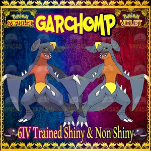 Garchomp 6IV 🌟Shiny🌟 & Non Shiny Pokemon Scarlet and Violet Best Stats Home - Picture 1 of 5