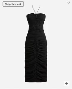 Jcrew Collection Halter Tie Ruched Dress Size 14 - Picture 1 of 3
