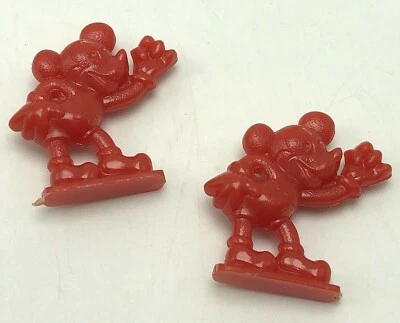 Vintage 1950s Mickey Mouse Red Plastic Gumball Charm Waving Walt Disney - Image 1 of 4