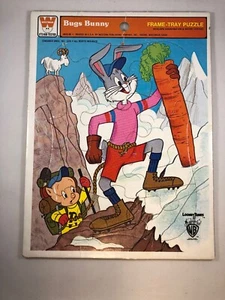 Vintage Golden Frame Tray Puzzle 1979 - Bugs Bunny Porky Pig - Mountian Climbing - Picture 1 of 5
