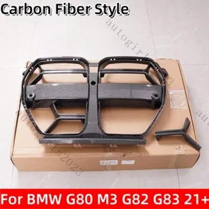 Fits 2021-24 BMW G80 M3 G82 G83 M4 CSL Front Kidney Grille Carbon Fiber Style S - Picture 1 of 16