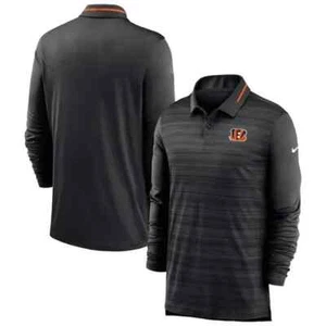 Nike Mens' Cincinnati Bengals Sideline Long sleeve Polo Shirt NKCN-00H size M - Picture 1 of 5