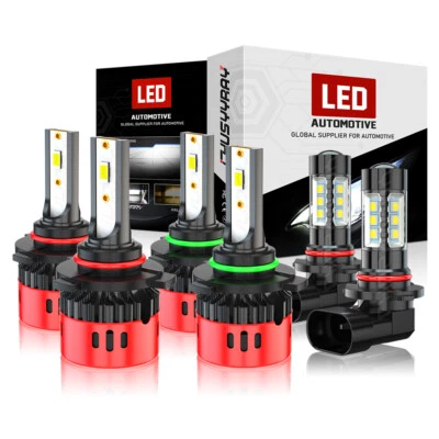 3Pair 9005 9006 9145 LED Headlight Fog Kit for Chevy Silverado GMC Sierra 1500 Foto 1 de 4