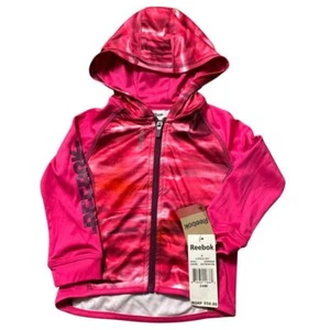 Reebok Pink Tie Dye Full Zip Athletic Hoodie Jacket Performance Activewear 24M - Picture 1 of 8