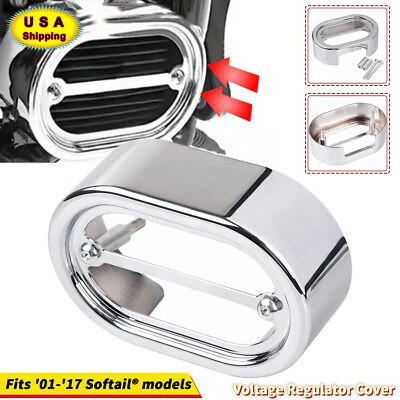 Chrome Voltage Regulator Cover For Harley Softail FLSTSB FLSTS FLSTN FXST FXSTC - Image 1 of 4