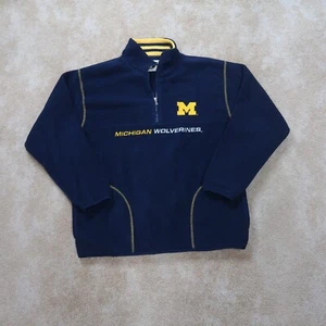 Michigan Wolverines 1/4 Zip Pullover Fleece Sweatshirt Men's medium Lee Sport - Picture 1 of 9