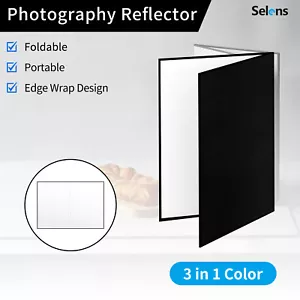 Black & Silver White Reflector Board Plate Panel Thicken Folding Photography - Picture 1 of 12