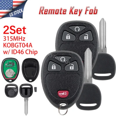 2X Para Chevrolet HHR 2006 2007 2008 2009 2010 2011 Llave de coche + Mando a distancia sin llave Foto 1 de 4