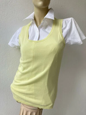 STRENESSE G.STREHLE Damen Pullunder 38/40 M gelb Strick-Pullover Top Feinstrick - Bild 1 von 4