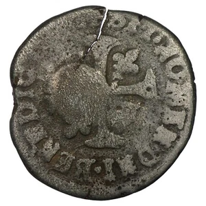 France FAUX D'ÉPOQUE Henri IV Douzain aux 2H contremarqué quinzain plomb / étain - Imagen 1 de 2