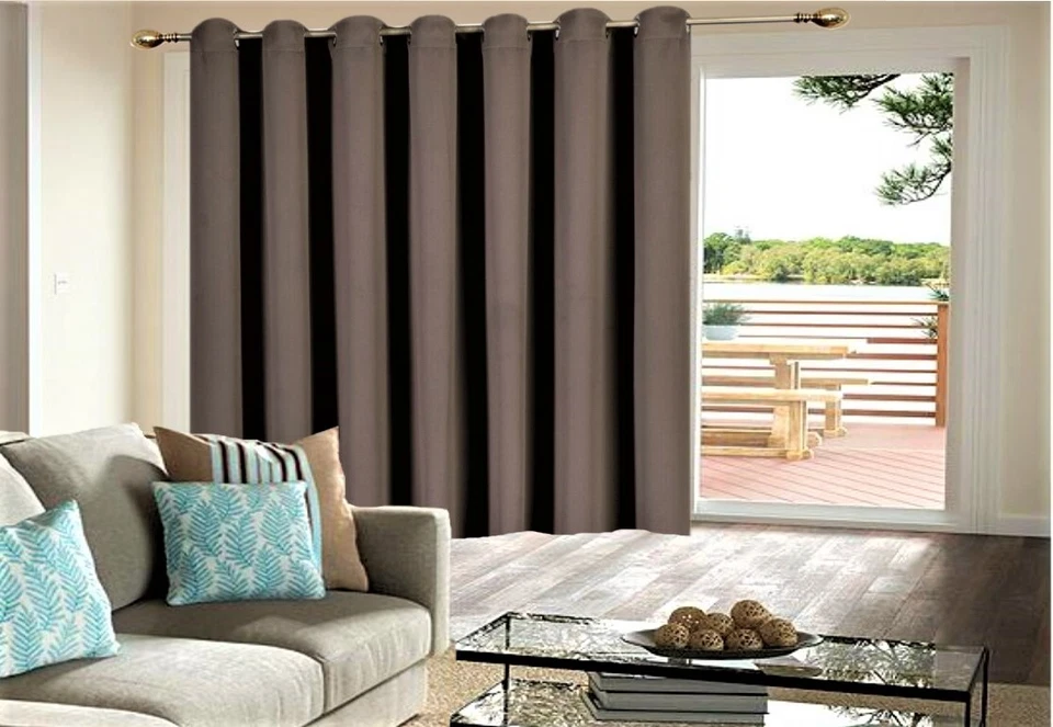 1 SOLID GROMMET PANEL THERMAL BLACKOUT WINDOW PATIO DOOR CURTAIN X-WIDE 84" LONG - Image 1 of 1