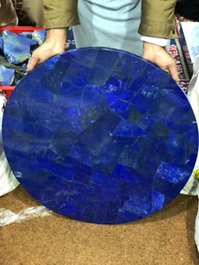 Runde Konsolentischplatte Natur Lapislazuli Stein zufällig Mosaik Kunst Dekor - Bild 1 von 4