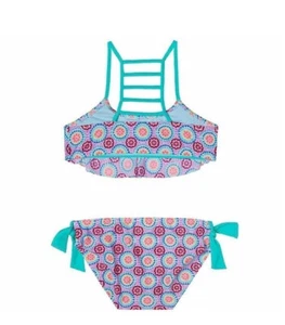 GOSSIP GIRL Girl's Fashion Swimsuit, 2-Piece, Medallion Print, Pk/Wt/Gr, Size:16 - Picture 1 of 1