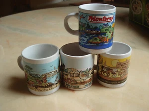 4 kleine witzige Kaffeebecher/Souvenirbecher Keramik Kalifornien/New Mexico 1990 - Bild 1 von 7