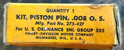 Broche de pistão vintage Harley Davidson 275-42F década de 1940 somente governo caixa da Segunda Guerra Mundial NOS 0,008 - Imagem 1 de 4