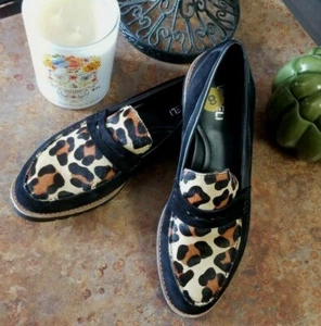WOMEN'S VANELI PENNY LOAFERS, BLACK, BROWN, LEOPARD PATTERN, SLIP ON SZ 8.5 NWOB - Picture 1 of 11