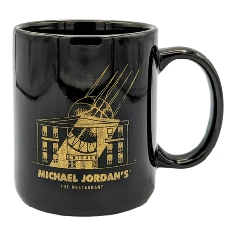 Vintage Michael Jordan's Chicago The Restaurant Coffee Mug/Cup Black & Gold NBA Cover