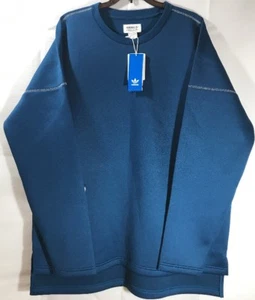 Adidas Freizeit Crewneck L/S Sweatshirt Pullover Blue Size Large NWT AY8521  - Picture 1 of 8