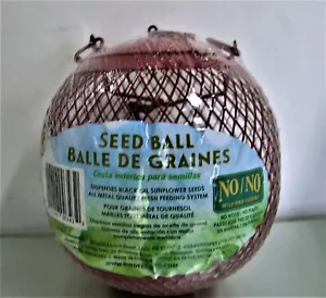 WILD BIRD FEEDER NO-NO ROUND METAL MESH HOLDS 1 LB OF SEED - Picture 1 of 3