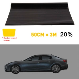 Window Film Black Glass VLT 20% Sunshade Tint 50*300cm Camper Van Anti-Scratch - Picture 1 of 11