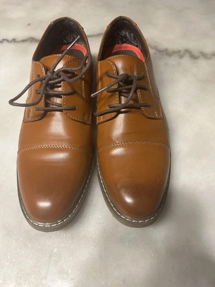 Bruno Marc Mens Size 6 Lined Lace Up Leather Oxford Dress Shoes Brown - Image 1 of 4