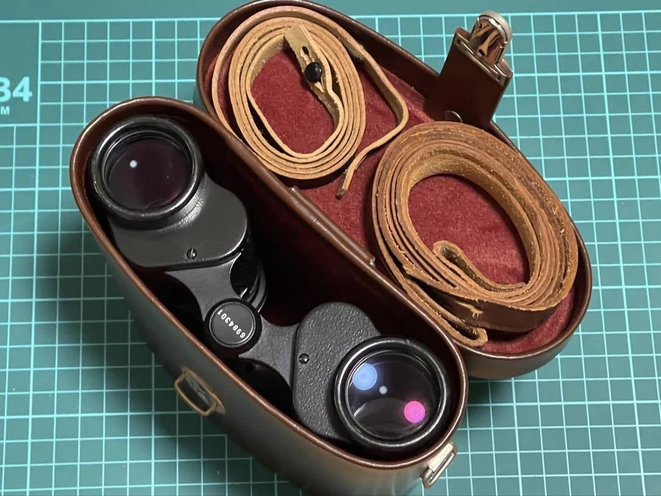 Carl Zeiss Jena Deltrin 8x30 Binoculars with Case & Leather Strap - Germany Used - Image 1 of 4