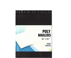 #4 10x13 Poly Versandtaschen Umschläge Versandverpackung Beutel SCHWARZ 1000 Stück - Bild 1 von 6