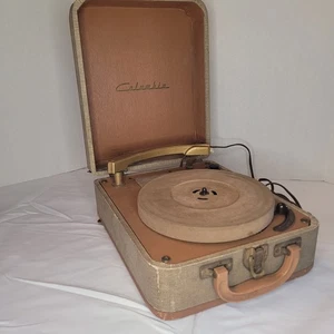 Vintage Columbia Model 312 Portable Record Player 3 Speed Spins Works Needs TLC - Bild 1 von 13