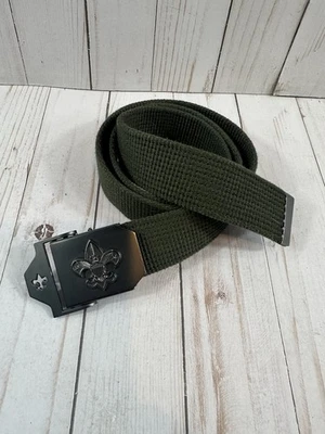 Official BSA Boy Scouts America Web Belt Buckle Green - Size M/L 42” - Image 1 of 4