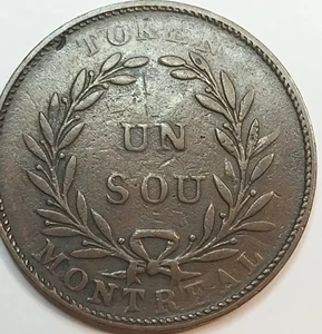 1838 Colonial Canada 1/2 penny un Sous token LC-37 BR-709 - Picture 1 of 4