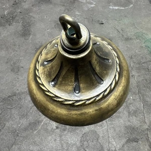 Vintage 5 1/2 Cast Brass Ceiling Canopy Complete With Hardware - Picture 1 of 14