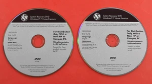 HP Windows 7 Home Premium Systemwiederherstellung DVD Set (64-bit) - Discs 1 & 2 - Teste - Bild 1 von 8