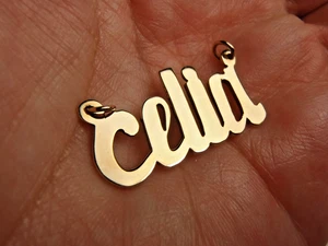 Massiver 9K Gelbgold Celia individueller Name Anhänger Charm 3,0 Gramm ohne Kette - Bild 1 von 13