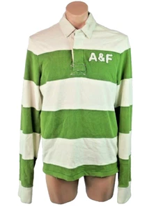 Abercrombie Fitch VTG 90s Colorblock Rugby Polo Shirt sz L USA MADE Long Sleeve - Picture 1 of 11